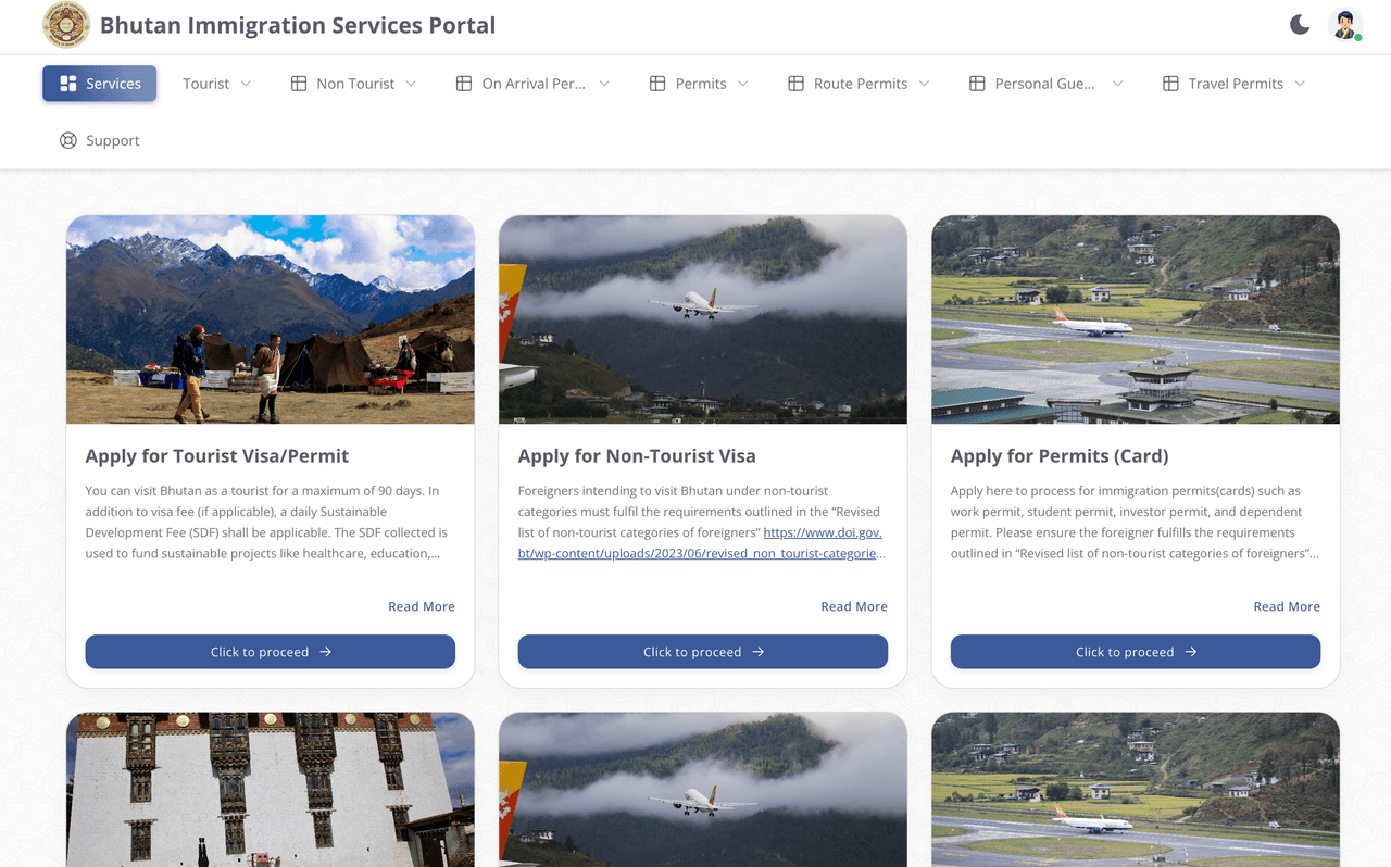Bhutan Immigration Portal preview